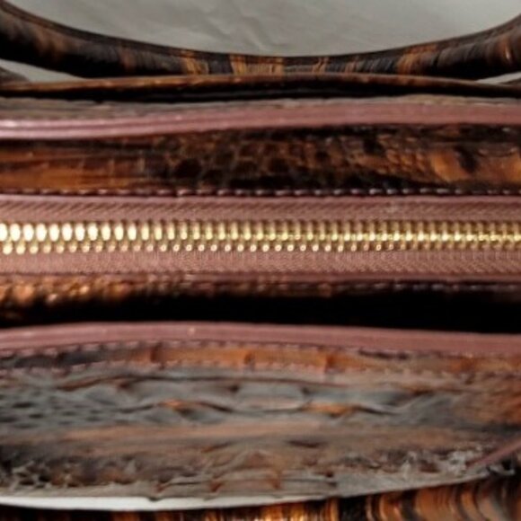 2 pc. BRAHMIN TIGER/TIGER'S EYE SMALL FINLEY SHOULDER BAG/PURSE-ADY WALLET SET - Picture 10 of 14